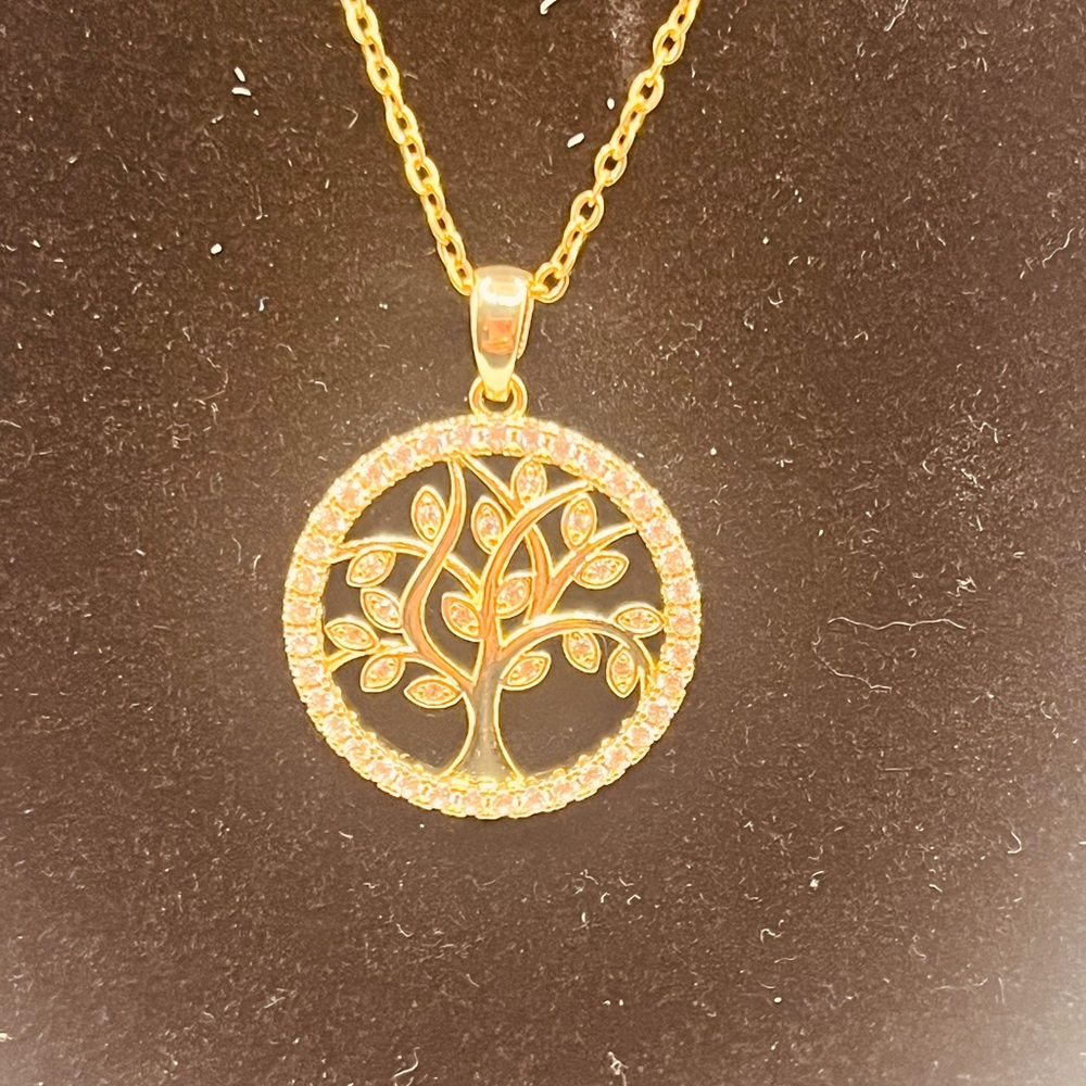 Gold plated necklace for women tree of life design - Picture 3 of 6
